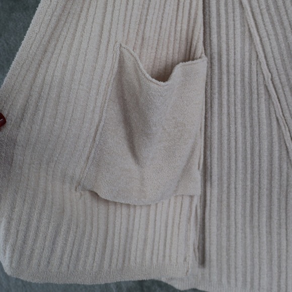 Barefoot Dreams CozyChic Ultra Lite Hooded Cardigan Womens S Cream Soft Lounge - Picture 6 of 16